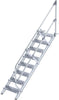 Alu-Treppe MUNK,  45 Grad 8 Stufen B 600 mm lichte Höhe 1670 mm Ausladung 1924 mm