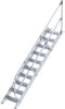Alu-Treppe MUNK,  45 Grad 10 Stufen B 600 mm lichte Höhe 2080 mm Ausladung 2341 mm