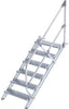 Alu-Treppe MUNK,  45 Grad 6 Stufen B 800 mm lichte Höhe 1250 mm Ausladung 1499 mm