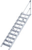 Alu-Treppe MUNK,  45 Grad 10 Stufen B 800 mm lichte Höhe 2080 mm Ausladung 2341 mm