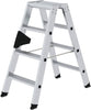 Alu-Stehleiter MUNK,  2x4 Stufen Gesamthöhe 0,91 m Arbeitshöhe bis 2,45 m
