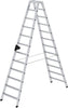 Alu-Stehleiter MUNK,  2x12 Stufen Gesamthöhe 2,79 m Arbeitshöhe bis 4,30 m