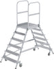 Alu-Podestleiter MUNK,  2x6 Alu-Stufen Podesthöhe 1,44 m Arbeitshöhe bis 3,50 m