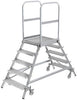 Alu-Podestleiter MUNK,  2x5 Gitterrost-Stufen Podesthöhe 1,20 m Arbeitshöhe bis 3,20 m