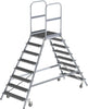 Alu-Podestleiter MUNK,  2x8 Gitterrost-Stufen Podesthöhe 1,92 m Arbeitshöhe bis 3,90 m