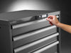 Schubladenschrank LISTA,  EDGE 36x36E 717x725x1000, 7 Schub., 75kg Typ D/F KEYLock Lichtblau RAL5012