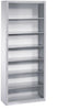 Lager-Regalschrank C+P,  B700xT300xH1690 mm RAL 7035 ohne Türen 6 Fachböden CP