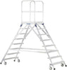 Podesttreppe ZARGES,  beidseitig 6 Stufen/Gitterrost Podesthöhe 1,44 m ZARGES