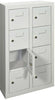 Kleinfach-Wandschrank PAVOY,  H815xB460xT200 mm 2x4 Fächer RAL7035 Türen mit Etikettenrahmen