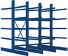 Kragarmregal META REGALBAU,  Heavy B3090xT2x1250xH3000 mm doppelseitig RAL 5010 5 Ebenen Traglast 1600kg