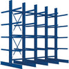 Kragarmregal META REGALBAU,  Heavy B4100xT2x1000xH4000 mm doppelseitig RAL 5010 5 Ebenen Traglast 2525kg