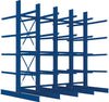 Kragarmregal META REGALBAU,  Heavy B4100xT2x1250xH4000 mm doppelseitig RAL 5010 5 Ebenen Traglast 2000kg