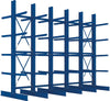 Kragarmregal META REGALBAU,  Heavy B5100xT2x800xH4000 mm doppelseitig RAL 5010 5 Ebenen Traglast 3780kg
