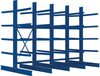 Kragarmregal META REGALBAU,  Heavy B4090xT2x1000xH3000 mm doppelseitig RAL 5010 5 Ebenen Traglast 2525kg