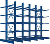 Kragarmregal META REGALBAU,  Heavy B5100xT2x1000xH4000 mm doppelseitig RAL 5010 5 Ebenen Traglast 3030kg