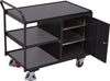 Tischwagen VARIOFIT,  250kg B1125xT625xH1010mm RAL 7035/7016 1 Schrank,3 Ladeflächen