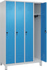 Garderobenschrank CP,  m.FüßenB1200xT500xH1950 Korpus RAL 7035 LichtgrauTüren RAL 5012 Lichtblau