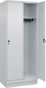 Garderobenschrank CP,  CLASSICB800xT500xH1950 mm RAL 7035/7035, 2 Abteile mit 100 mm hohem Sockel