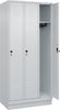 Garderobenschrank CP,  CLASSICB900xT500xH1950 mm RAL 7035/7035, 3 Abteile mit 100 mm hohem Sockel
