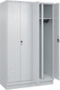 S/W-Gard.-Schrank CP,  CLASSICB1200xT500xH1950 mm RAL 7035/7035, 4 Abteile mit 100 mm hohem Sockel