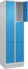 Fächerschrank CP,  CLASSIC B600xT500xH1950 mm RAL 7035/5012, 2x3 Fächermit 100 mm hohem Sockel
