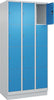 Fächerschrank CP,  CLASSIC B900xT500xH1950 mm RAL 7035/5012, 3x4 Fächermit 100 mm hohem Sockel