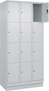 Fächerschrank CP,  CLASSIC B900xT500xH1950 mm RAL 7035/7035, 3x4 Fächermit 100 mm hohem Sockel