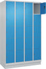 Fächerschrank CP,  CLASSIC B1200xT500xH1950 mm RAL 7035/5012, 4x5 Fächermit 100 mm hohem Sockel
