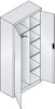 Flügeltürenschrank C+P,  B930xT400xH1950 mm RAL 7035, 4 Fachböden mit Trennwand CP