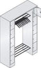 Offene CP,  Garderobe B1430xT480xH1950 mm RAL 7035 10 Bügel 2x5 Fächer B240 mm CP