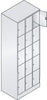 Fächerschrank CP,  B680xT480xH1950 mm RAL 7035 3x5 Fächer B190 mm CP