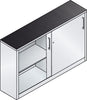Schiebetürenschrank CP,  B1600xT400xH1000 mm RAL 7035, 2 Fachböden mit Mitteltrennwand CP