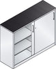 Schiebetürenschrank CP,  B1600xT500xH1000 mm RAL 7035, 4 Fachböden mit Mitteltrennwand CP