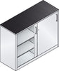 Schiebetürenschrank CP,  B1600xT600xH1000 mm RAL 7035, 4 Fachböden mit Mitteltrennwand CP