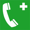 Fluchtwegschild NEUTRAL,  Folie B150xH150 mm Notruftelefon langnachleuchtend