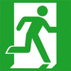Fluchtwegschild NEUTRAL,  Folie B200xH200 mm Notausgang rechts langnachleuchtend