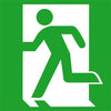 Fluchtwegschild NEUTRAL,  Folie B150xH150 mm Notausgang links langnachleuchtend