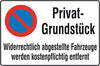 Parkverbotsschild NEUTRAL,  Alu B600xH400 mm Privatgrundstück SafetyMarking