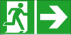 Fluchtwegschild NEUTRAL,  Folie B400xH200 mm Notausgang rechts mit Pfeil rechts langnachleuchtend