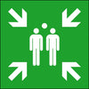 Fluchtwegschild NEUTRAL,  Folie B400xH400 mm Sammelstelle langnachleuchtend