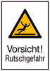 Warnschild NEUTRAL,  Aluminium B262xH371 mm Vorsicht Rutschgefahr