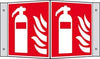 Brandschutzschild NEUTRAL,  Alu B150xH150 mm Winkel Feuerlöscher langnachleuchtend
