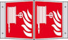 Brandschutzschild NEUTRAL,  Alu B200xH200 mm Winkel Löschschlauch langnachleuchtend