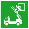 Fluchtwegschild NEUTRAL,  Folie B200xH200 mm Rettungsausstieg langnachleuchtend