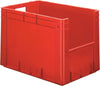 Sichtlagerkasten LA-KA-PE,  rot B400xT600xH420 mm Auflast 600kg, VE 2 Stk. mit Griffloch LA-KA-PE
