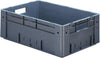 Transport-Stapelkasten LA-KA-PE,  B600xT400xH210 mm grau Auflast 700kg mit Griffloch LA-KA-PE
