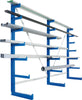 Langgutregal META REGALBAU,  ATLAS ST B5400xT500xH2000 mm einseitig RAL 5010 5 Arme Traglast 150kg