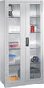 Werkzeugschrank CP,  B930xT500xH1950 mm RAL 7035, 4 Fachböden Türen mit Sichtfenster