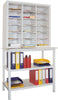 Sortierschrank PAVOY,  mit Tisch RAL 7035