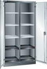 Flügeltürenschrank LISTA,  B1000xT580xH1950mm RAL 5012,Vollblechtür Trennwand,10 Böden